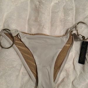 Vitamin a white with gold hoops bikini bottom